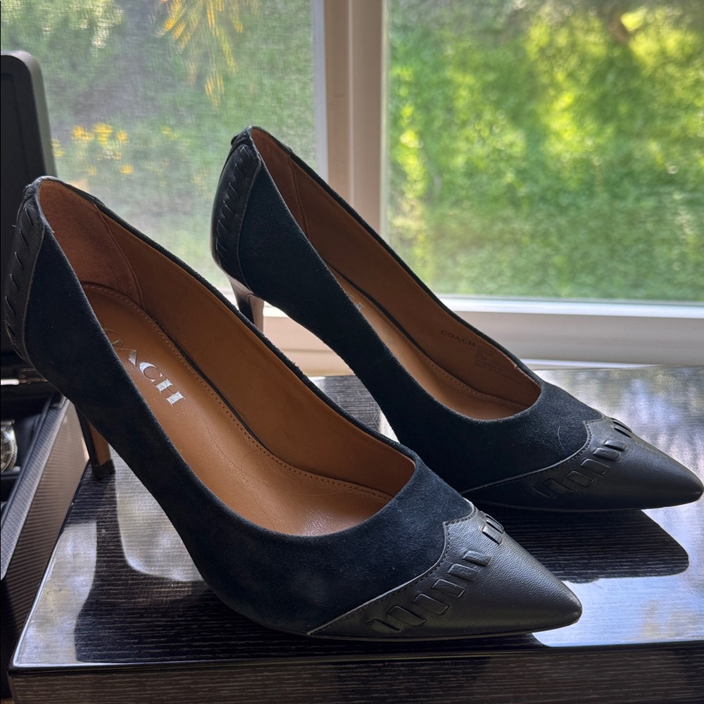 Coach Black Leather Heels